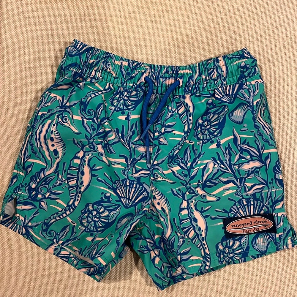Vineyard Vines Boys’ Printed Chappy Swim Trunks Size 2T